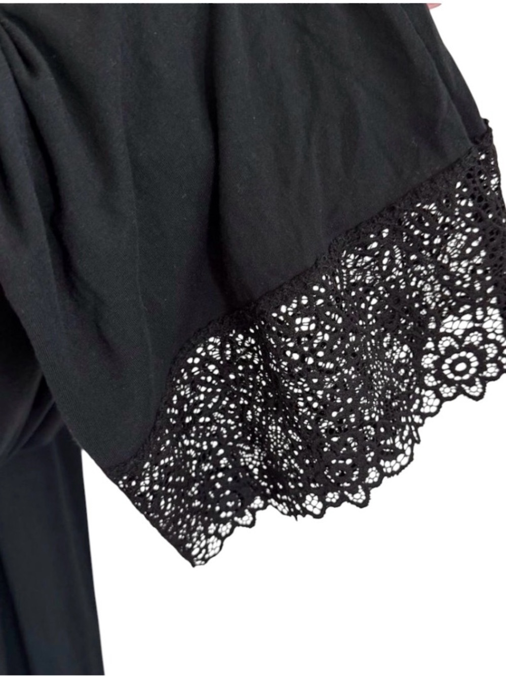 Victoria's Secret Black Heavenly Supersoft Modal Jumpsuit Lace Trim Size XL New - Picture 5 of 6